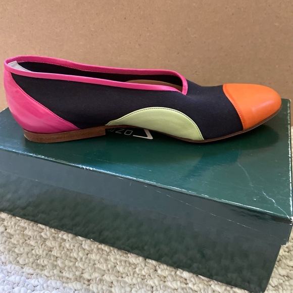 Vintage 80s Maud Frizon Club colorblock flats shoes 37/6.5 with box - Picture 5 of 10